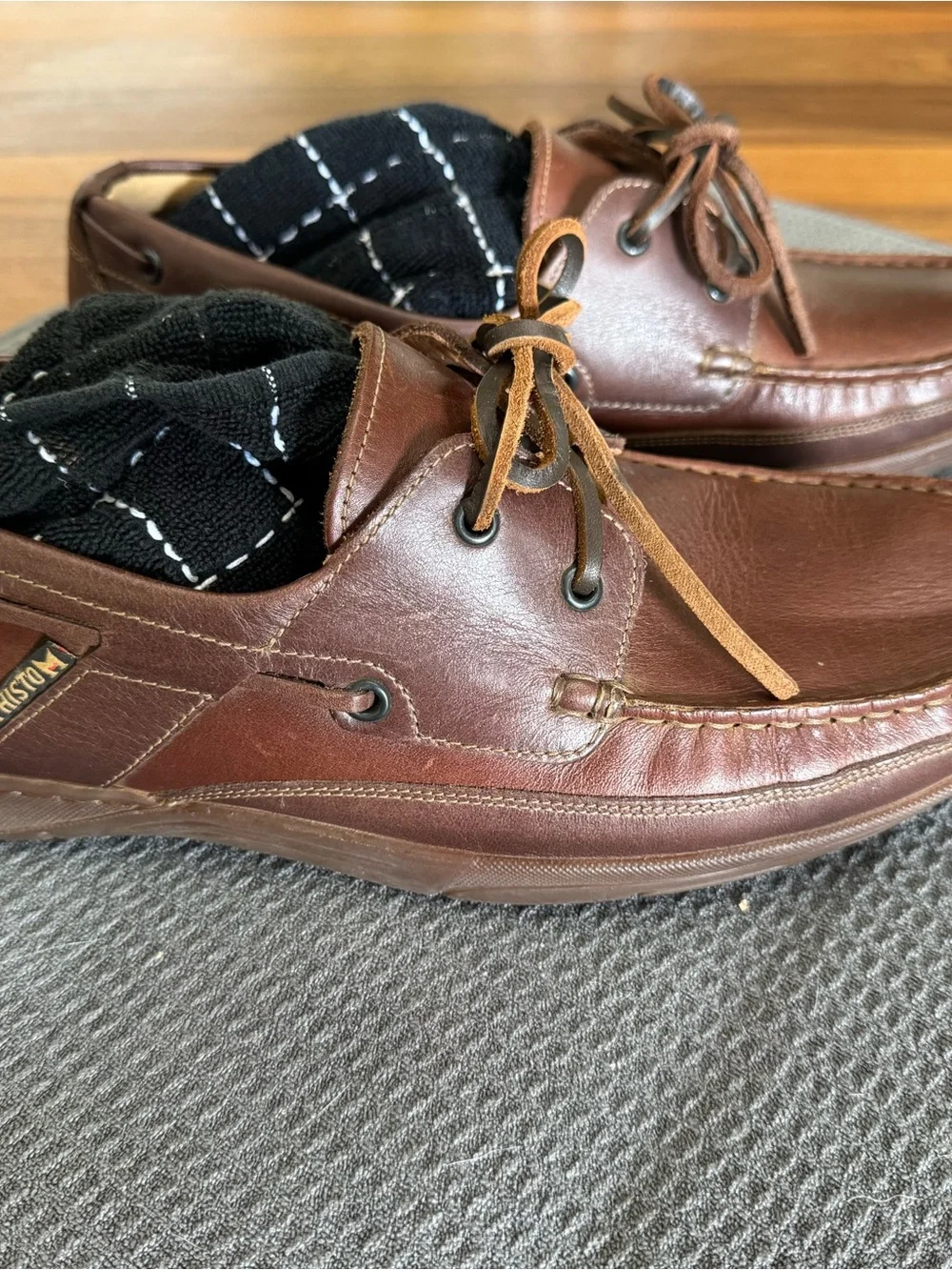 Mephisto Spinnaker Men’s Brown Leather Boat Shoes Size 11